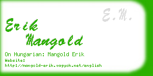 erik mangold business card